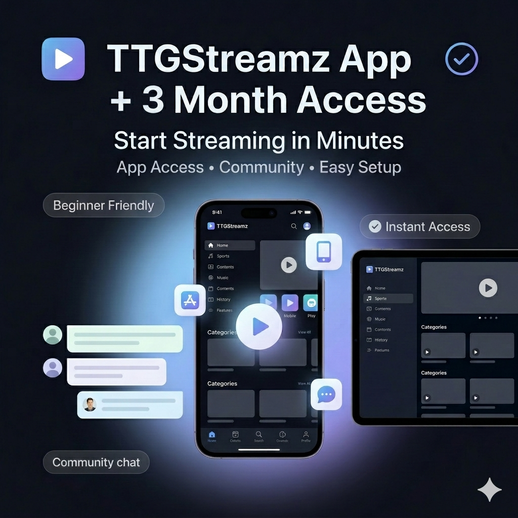 📱 TTGStreamz App + 3 Month Access