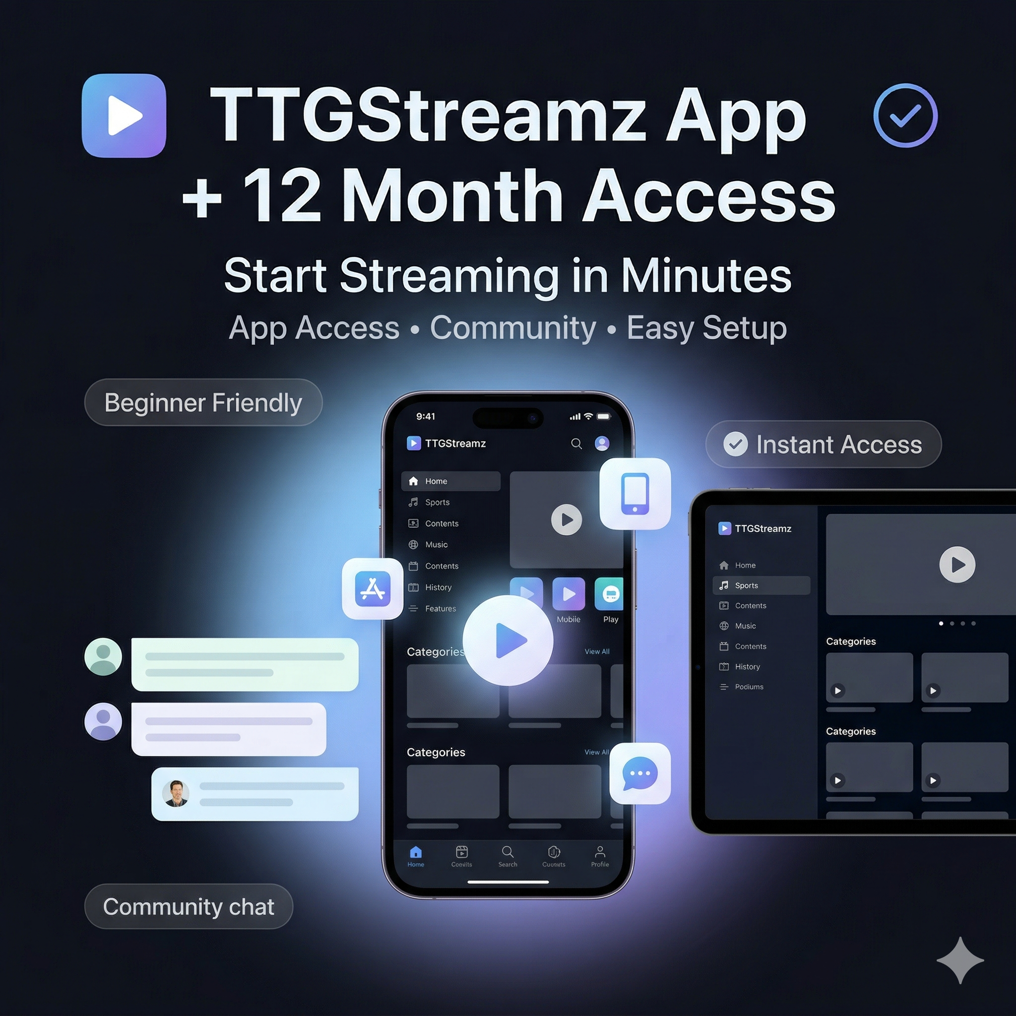 📱 TTGStreamz App + 12 Month Access